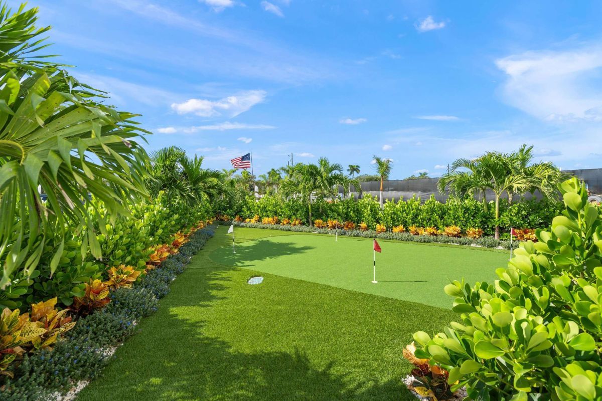 putting green with turf